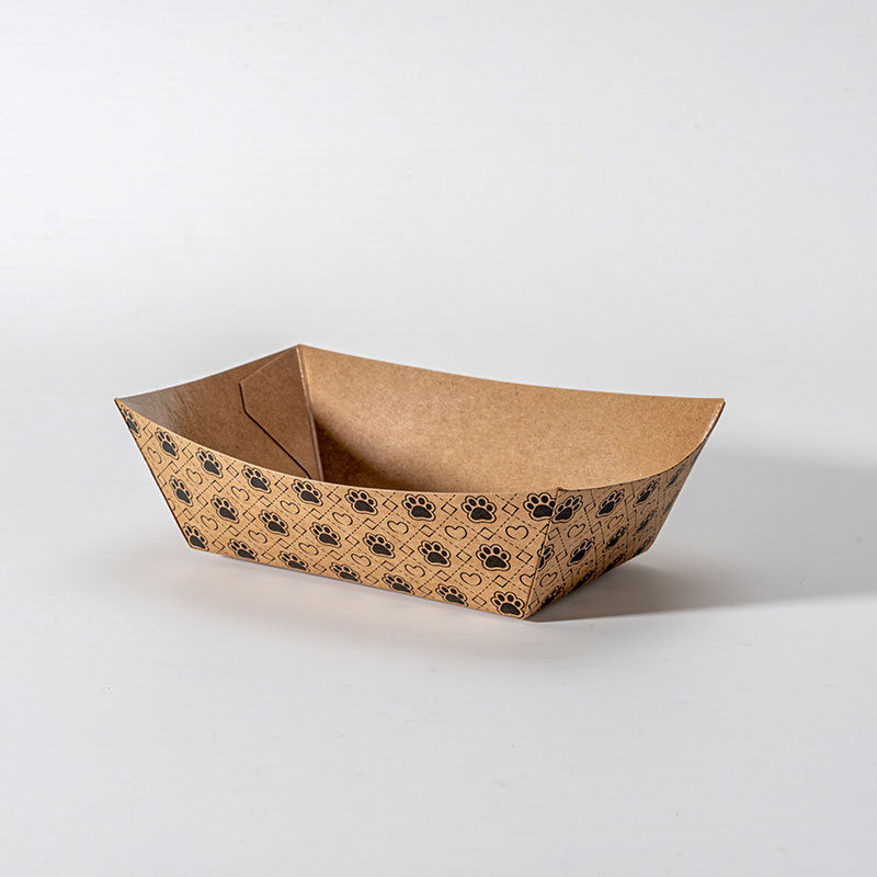 French Fry Servings အတွက် Brown Kraft Boat Style Tray